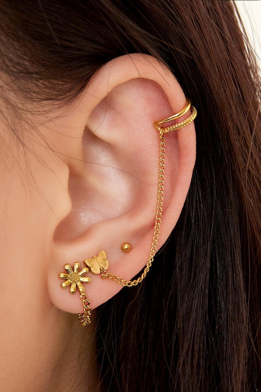 Boucle d'oreille papillon en acier inoxydable Image2